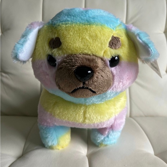 Mameshiba San Kyodai Amuse Rainbow Dog Plushie (NWT) - Picture 1 of 9